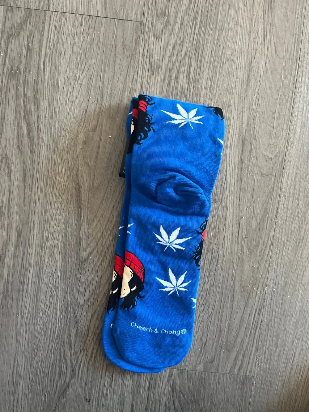 Men’s Novelty Crew Socks - Blue with Red Accents